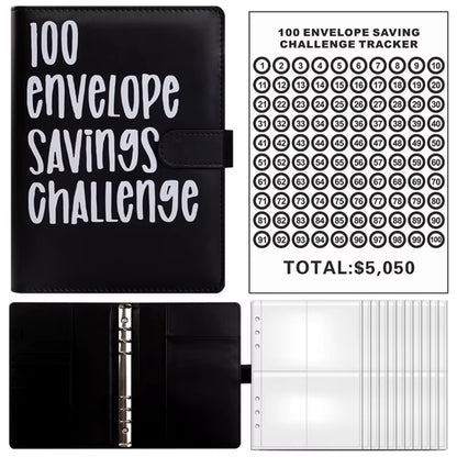 100 Envelope Challenge Binder save Savings Challenges Loose-Leaf Binder Budget Binder with Cash Envelopes Money Organizer System