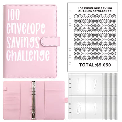 100 Envelope Challenge Binder save Savings Challenges Loose-Leaf Binder Budget Binder with Cash Envelopes Money Organizer System