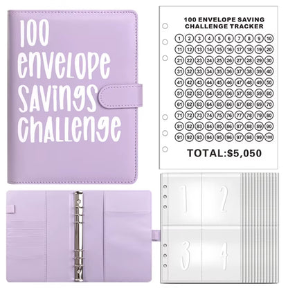 100 Envelope Challenge Binder save Savings Challenges Loose-Leaf Binder Budget Binder with Cash Envelopes Money Organizer System